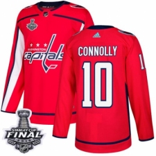 Men's Adidas Washington Capitals #10 Brett Connolly Authentic Red Home 2018 Stanley Cup Final NHL Jersey