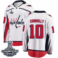 Men's Washington Capitals #10 Brett Connolly Fanatics Branded White Away Breakaway 2018 Stanley Cup Final Champions NHL Jersey