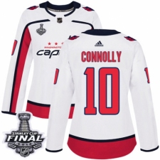 Women's Adidas Washington Capitals #10 Brett Connolly Authentic White Away 2018 Stanley Cup Final NHL Jersey