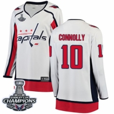 Women's Washington Capitals #10 Brett Connolly Fanatics Branded White Away Breakaway 2018 Stanley Cup Final Champions NHL Jersey