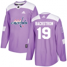 Men's Adidas Washington Capitals #19 Nicklas Backstrom Authentic Purple Fights Cancer Practice NHL Jersey