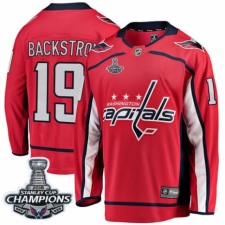 Men's Washington Capitals #19 Nicklas Backstrom Fanatics Branded Red Home Breakaway 2018 Stanley Cup Final Champions NHL Jersey