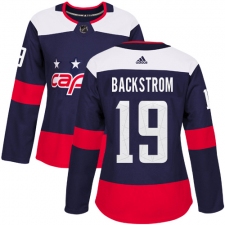 Women's Adidas Washington Capitals #19 Nicklas Backstrom Authentic Navy Blue 2018 Stadium Series NHL Jersey