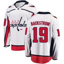 Youth Washington Capitals #19 Nicklas Backstrom Fanatics Branded White Away Breakaway NHL Jersey