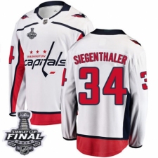 Youth Washington Capitals #34 Jonas Siegenthaler Fanatics Branded White Away Breakaway 2018 Stanley Cup Final NHL Jersey