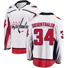 Youth Washington Capitals #34 Jonas Siegenthaler Fanatics Branded White Away Breakaway NHL Jersey