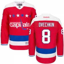 Women's Reebok Washington Capitals #8 Alex Ovechkin Premier Red Third NHL Jerseys