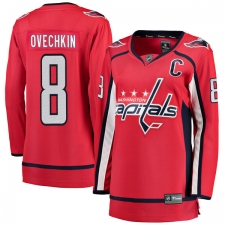 Women's Washington Capitals #8 Alex Ovechkin Fanatics Branded Red Home Breakaway NHL Jersey