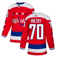 Men's Adidas Washington Capitals #70 Braden Holtby Authentic Red Alternate NHL Jersey