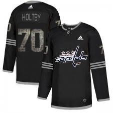 Men's Adidas Washington Capitals #70 Braden Holtby Black 1 Authentic Classic Stitched NHL Jersey