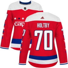 Women's Adidas Washington Capitals #70 Braden Holtby Authentic Red Alternate NHL Jersey