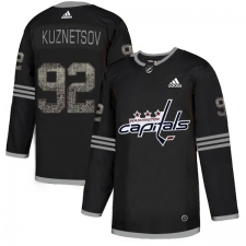 Men's Adidas Washington Capitals #92 Evgeny Kuznetsov Black 1 Authentic Classic Stitched NHL Jersey