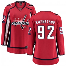 Women's Washington Capitals #92 Evgeny Kuznetsov Fanatics Branded Red Home Breakaway NHL Jersey