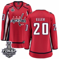 Women's Washington Capitals #20 Lars Eller Fanatics Branded Red Home Breakaway 2018 Stanley Cup Final NHL Jersey