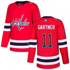Men's Adidas Washington Capitals #11 Mike Gartner Authentic Red Drift Fashion NHL Jersey