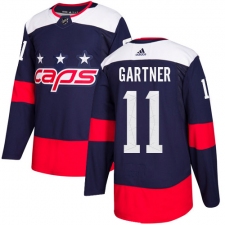 Youth Adidas Washington Capitals #11 Mike Gartner Authentic Navy Blue 2018 Stadium Series NHL Jersey
