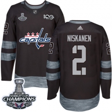 Men's Adidas Washington Capitals #2 Matt Niskanen Authentic Black 1917-2017 100th Anniversary 2018 Stanley Cup Final Champions NHL Jersey