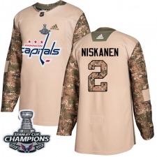 Men's Adidas Washington Capitals #2 Matt Niskanen Authentic Camo Veterans Day Practice 2018 Stanley Cup Final Champions NHL Jersey