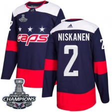 Men's Adidas Washington Capitals #2 Matt Niskanen Authentic Navy Blue 2018 Stadium Series 2018 Stanley Cup Final Champions NHL Jersey