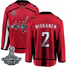 Men's Washington Capitals #2 Matt Niskanen Fanatics Branded Red Home Breakaway 2018 Stanley Cup Final Champions NHL Jersey