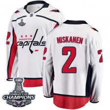 Men's Washington Capitals #2 Matt Niskanen Fanatics Branded White Away Breakaway 2018 Stanley Cup Final Champions NHL Jersey