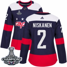 Women's Adidas Washington Capitals #2 Matt Niskanen Authentic Navy Blue 2018 Stadium Series 2018 Stanley Cup Final Champions NHL Jersey