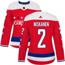 Women's Adidas Washington Capitals #2 Matt Niskanen Authentic Red Alternate NHL Jersey