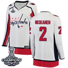 Women's Washington Capitals #2 Matt Niskanen Fanatics Branded White Away Breakaway 2018 Stanley Cup Final Champions NHL Jersey