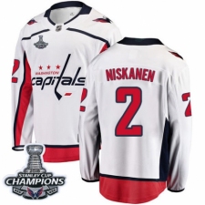 Youth Washington Capitals #2 Matt Niskanen Fanatics Branded White Away Breakaway 2018 Stanley Cup Final Champions NHL Jersey