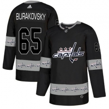Men's Adidas Washington Capitals #65 Andre Burakovsky Authentic Black Team Logo Fashion NHL Jersey