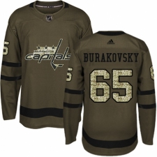 Men's Adidas Washington Capitals #65 Andre Burakovsky Authentic Green Salute to Service NHL Jersey