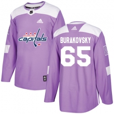 Men's Adidas Washington Capitals #65 Andre Burakovsky Authentic Purple Fights Cancer Practice NHL Jersey