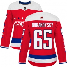 Women's Adidas Washington Capitals #65 Andre Burakovsky Authentic Red Alternate NHL Jersey