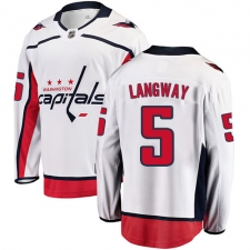 Youth Washington Capitals #5 Rod Langway Fanatics Branded White Away Breakaway NHL Jersey