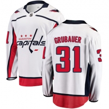 Men's Washington Capitals #31 Philipp Grubauer Fanatics Branded White Away Breakaway NHL Jersey