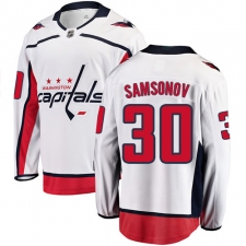 Men's Washington Capitals #30 Ilya Samsonov Fanatics Branded White Away Breakaway NHL Jersey