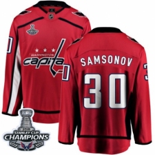 Youth Washington Capitals #30 Ilya Samsonov Fanatics Branded Red Home Breakaway 2018 Stanley Cup Final Champions NHL Jersey