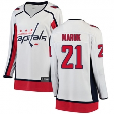 Women's Washington Capitals #21 Dennis Maruk Fanatics Branded White Away Breakaway NHL Jersey