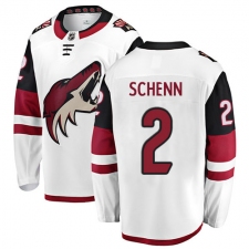 Men's Arizona Coyotes #2 Luke Schenn Fanatics Branded White Away Breakaway NHL Jersey