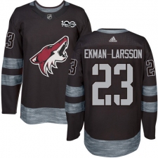 Men's Adidas Arizona Coyotes #23 Oliver Ekman-Larsson Authentic Black 1917-2017 100th Anniversary NHL Jersey