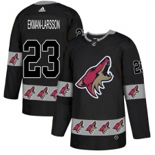 Men's Adidas Arizona Coyotes #23 Oliver Ekman-Larsson Authentic Black Team Logo Fashion NHL Jersey