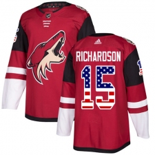 Men's Adidas Arizona Coyotes #15 Brad Richardson Authentic Red USA Flag Fashion NHL Jersey