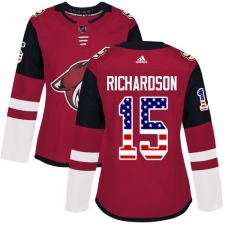 Women's Adidas Arizona Coyotes #15 Brad Richardson Authentic Red USA Flag Fashion NHL Jersey