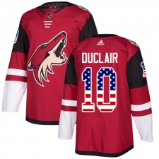 Men's Adidas Arizona Coyotes #10 Anthony Duclair Authentic Red USA Flag Fashion NHL Jersey