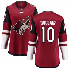 Women's Arizona Coyotes #10 Anthony Duclair Fanatics Branded Burgundy Red Home Breakaway NHL Jersey