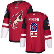 Men's Adidas Arizona Coyotes #8 Tobias Rieder Authentic Red USA Flag Fashion NHL Jersey