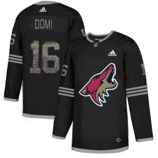 Men's Adidas Arizona Coyotes #16 Max Domi Black Authentic Classic Stitched NHL Jersey