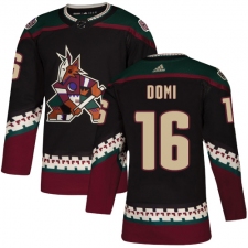 Men's Adidas Arizona Coyotes #16 Max Domi Premier Black Alternate NHL Jersey