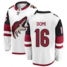 Men's Arizona Coyotes #16 Max Domi Fanatics Branded White Away Breakaway NHL Jersey