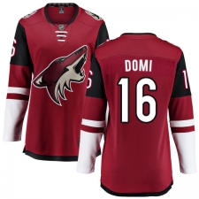 Women's Arizona Coyotes #16 Max Domi Fanatics Branded Burgundy Red Home Breakaway NHL Jersey